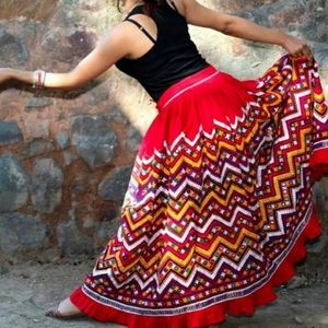 Handmade Embroidered Free Spirit Boho Hippie banjara zari people artisan skirt